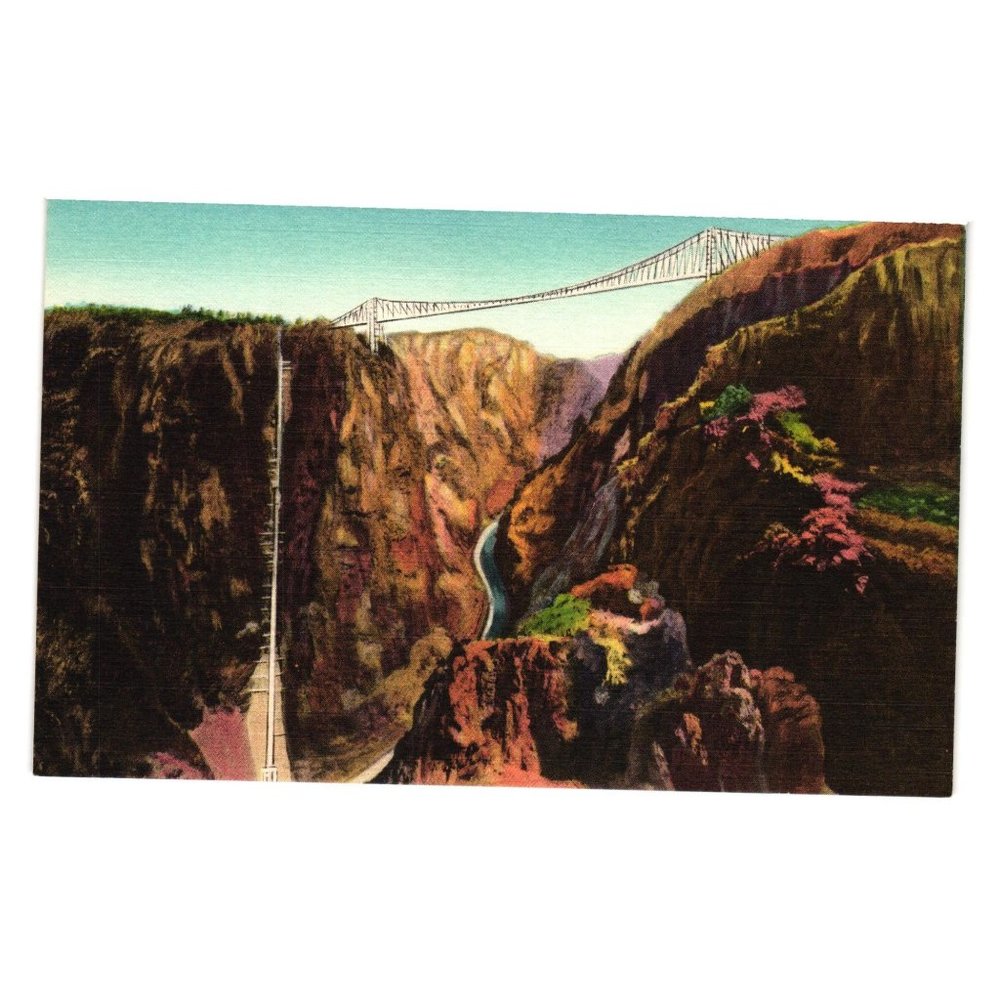 Vintage Postcard Royal Gorge Colorado Highest Bridge Steepest Incline Railway